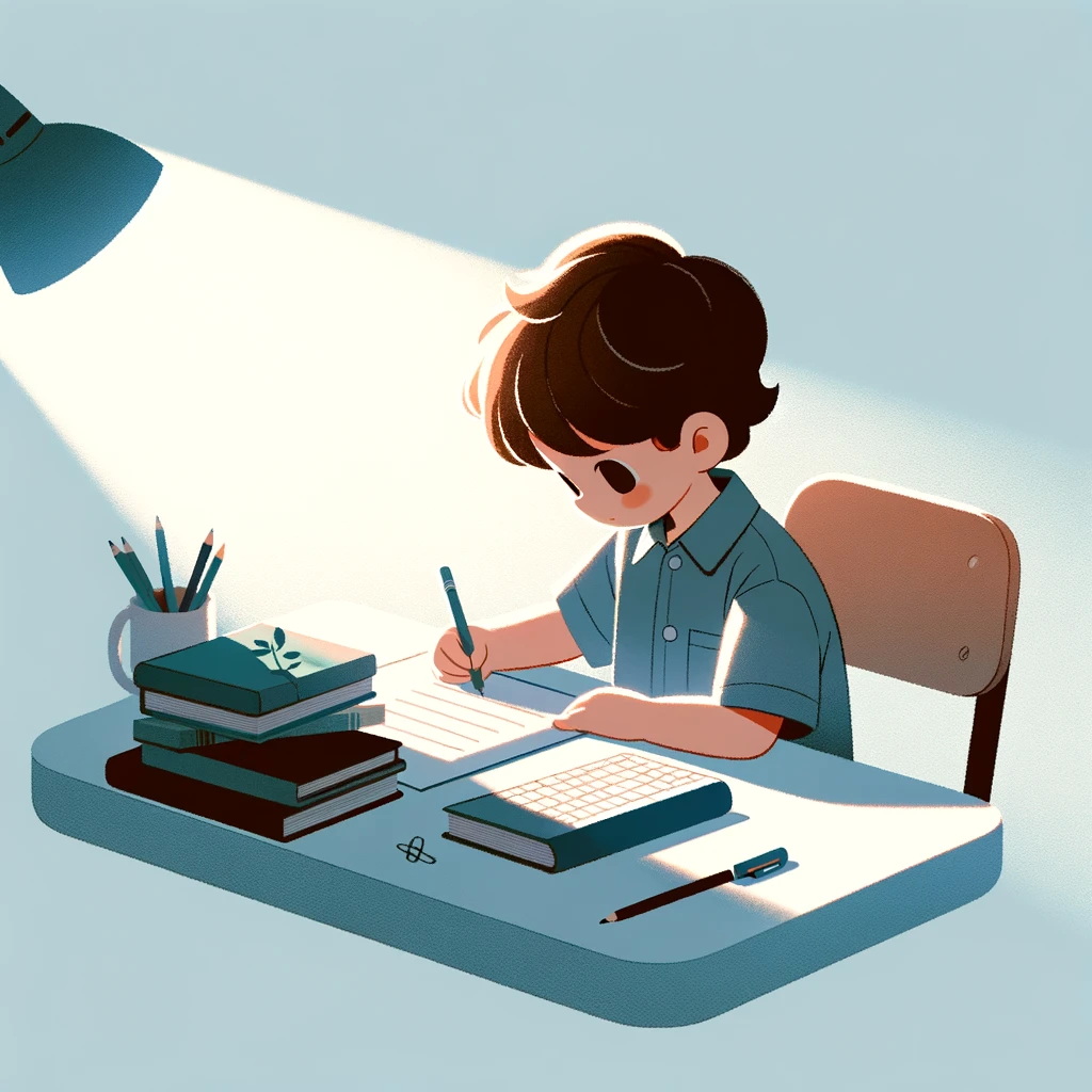 Phontasia: Kind am Schreibtisch